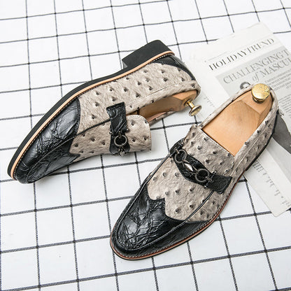 Slip-on herremokkasiner med tekstureret overdel – elegant hverdagsstil