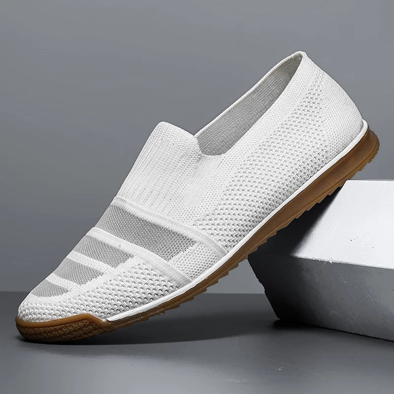 Men's Breathable Knit Loafers with Arch Support and Slip-On Design