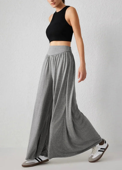 Pantaloni Donna Leggeri a Gamba Larga con Vita Elasticizzata – Stile Casual Estivo