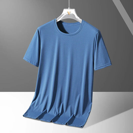 Herre T-shirt Quick-Dry Elastisk med Rund Hals