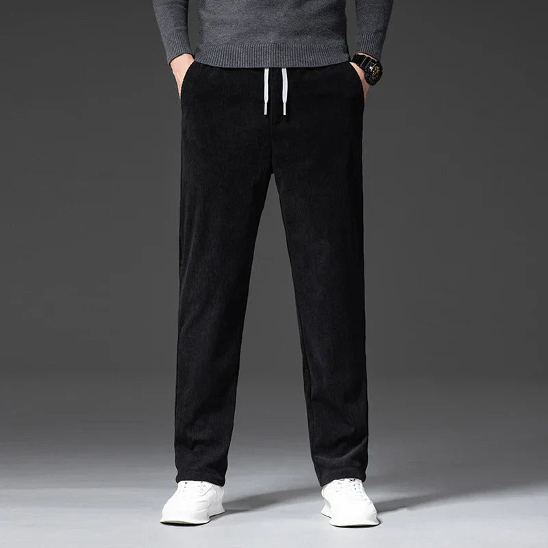 Pantaloni Uomo Velluto Style a Gamba Dritta con Vita Regolabile – Vestibilità Comoda
