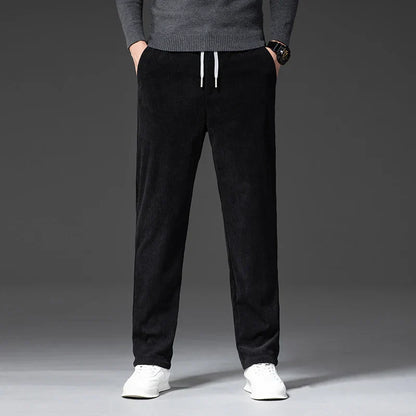 Pantaloni Uomo Velluto Style a Gamba Dritta con Vita Regolabile – Vestibilità Comoda