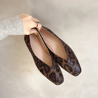 Women's Slip-On Ballerinas with Leopard Print and Low Cut – Ballerina Style