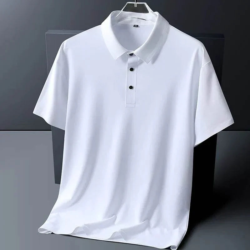 Polo da Uomo con Tessuto Elasticizzato Antipiega e Traspirante