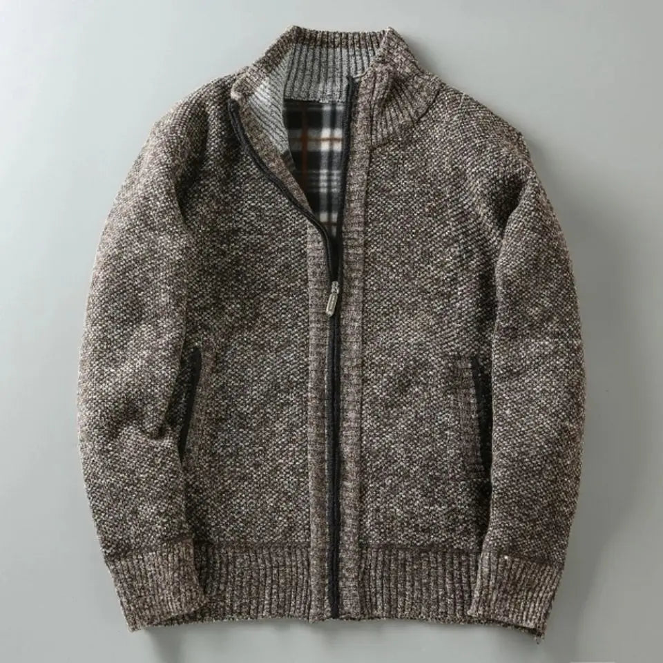 Cappotto Uomo Invernale Lungo con Chiusura a Bottoni e Dettagli Shearling Style