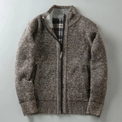 Cappotto Uomo Invernale Lungo con Chiusura a Bottoni e Dettagli Shearling Style