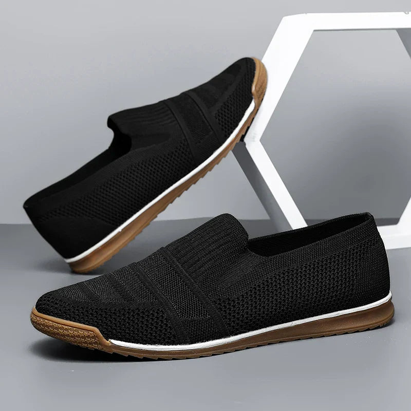 Men's Breathable Knit Loafers with Arch Support and Slip-On Design