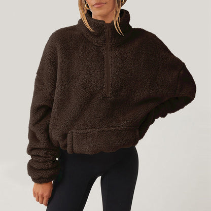 Maglione Donna con Mezza Zip e Colletto, Vestibilità Comoda – Stile Quotidiano
