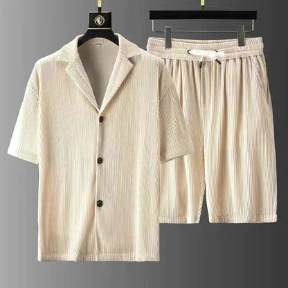 Men's Summer Suit Short Sleeve Shirt and Pants