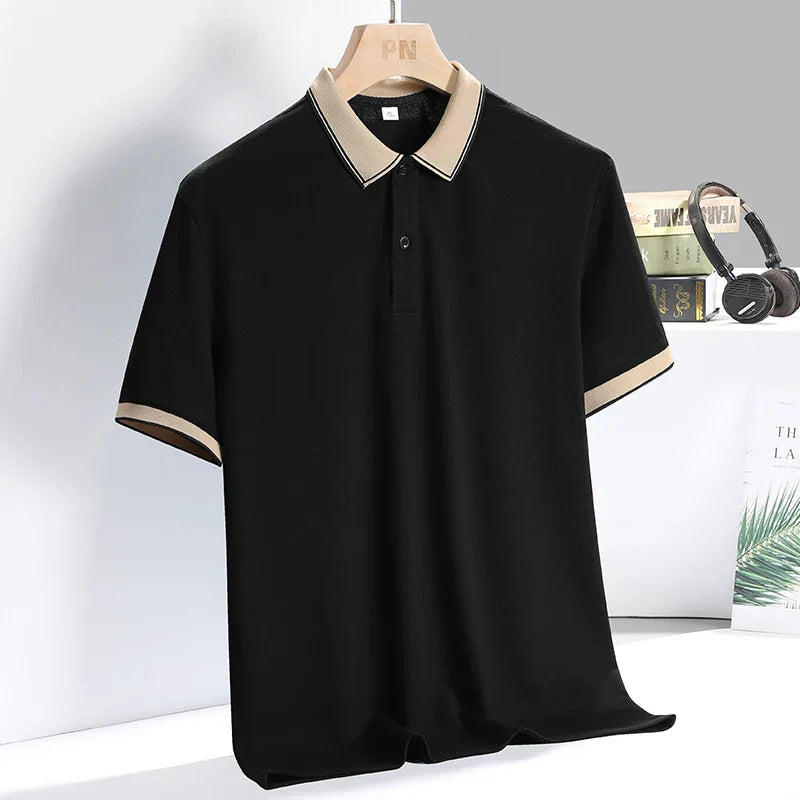 Polo da Uomo con Profili a Contrasto e Vestibilità Sartoriale