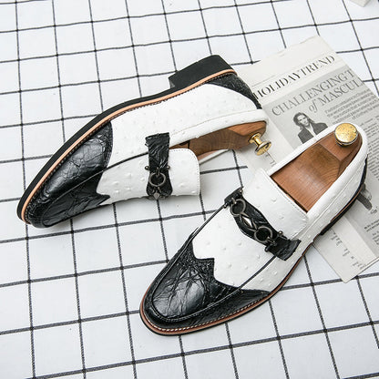 Slip-on herremokkasiner med tekstureret overdel – elegant hverdagsstil