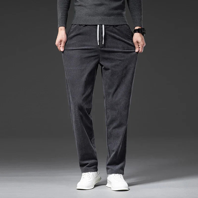 Pantaloni Uomo Velluto Style a Gamba Dritta con Vita Regolabile – Vestibilità Comoda