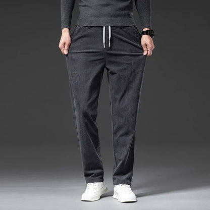 Pantaloni Uomo Velluto Style a Gamba Dritta con Vita Regolabile – Vestibilità Comoda