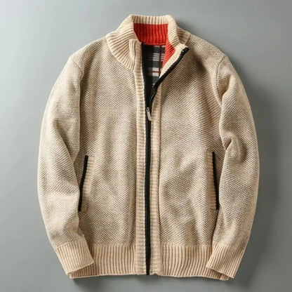 Cappotto Uomo Invernale Lungo con Chiusura a Bottoni e Dettagli Shearling Style