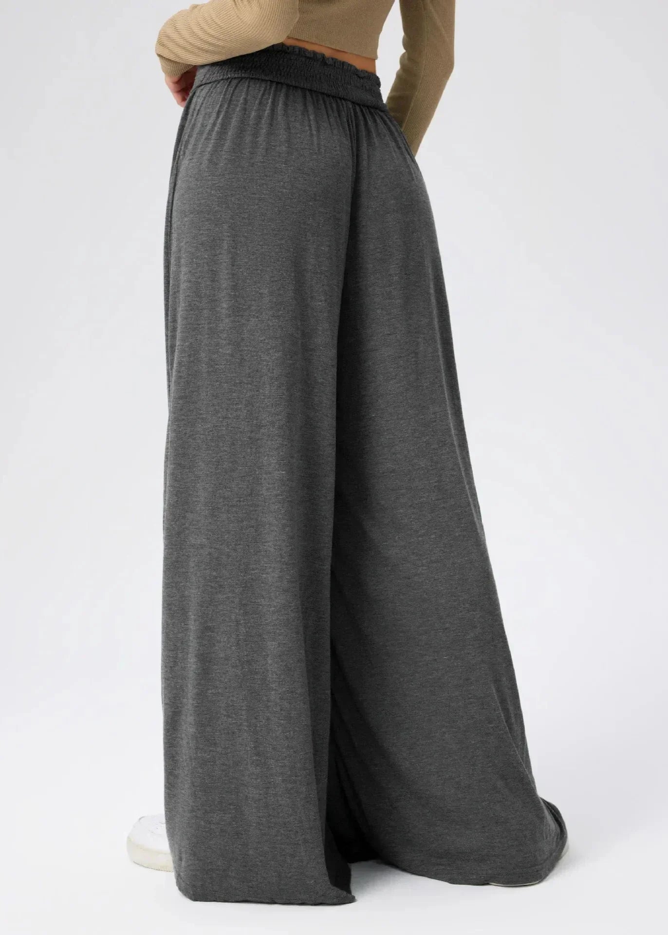 Pantaloni Donna Leggeri a Gamba Larga con Vita Elasticizzata – Stile Casual Estivo