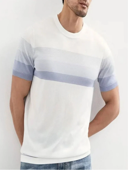 Men's Striped Knit T-Shirt, Short Sleeve, Regular Fit