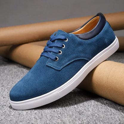 Zapatos de hombre de efecto ante con cordones y forro de piel
