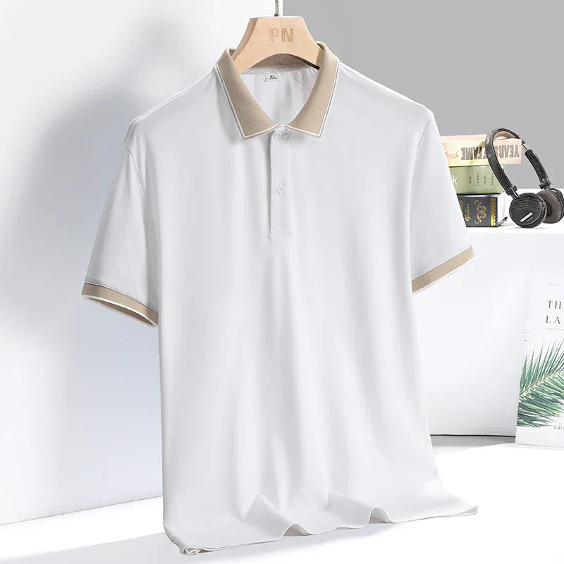 Polo da Uomo con Profili a Contrasto e Vestibilità Sartoriale
