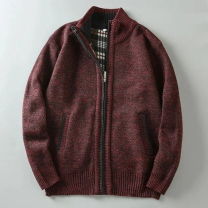 Cappotto Uomo Invernale Lungo con Chiusura a Bottoni e Dettagli Shearling Style