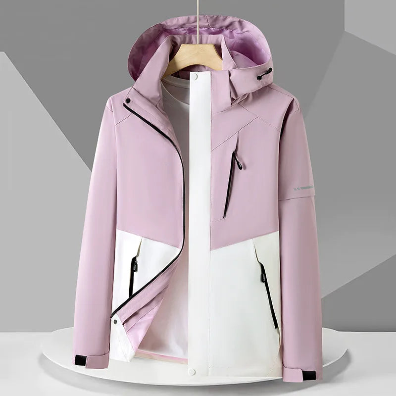 Giacca Tecnica Uomo Antivento Impermeabile con Cappuccio e Tasche con Zip – Stile Outdoor