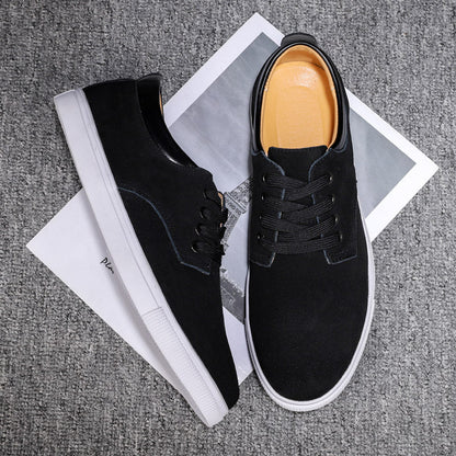 Zapatos de hombre de efecto ante con cordones y forro de piel