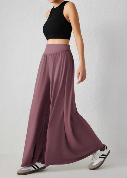 Pantaloni Donna Leggeri a Gamba Larga con Vita Elasticizzata – Stile Casual Estivo