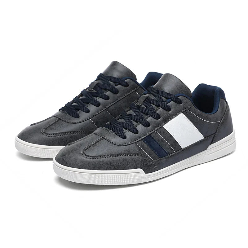 Men's Low Sneakers with Layered Inserts and Two-Tone Design
