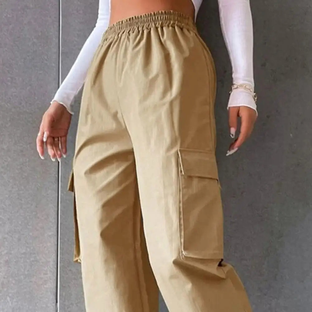 Dame Cargo-bukser med Elastisk Talje og Utility-lommer – Cargo-stil