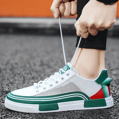 Sneakers Uomo in Mesh Traspirante con Lacci e Plantare Ammortizzato