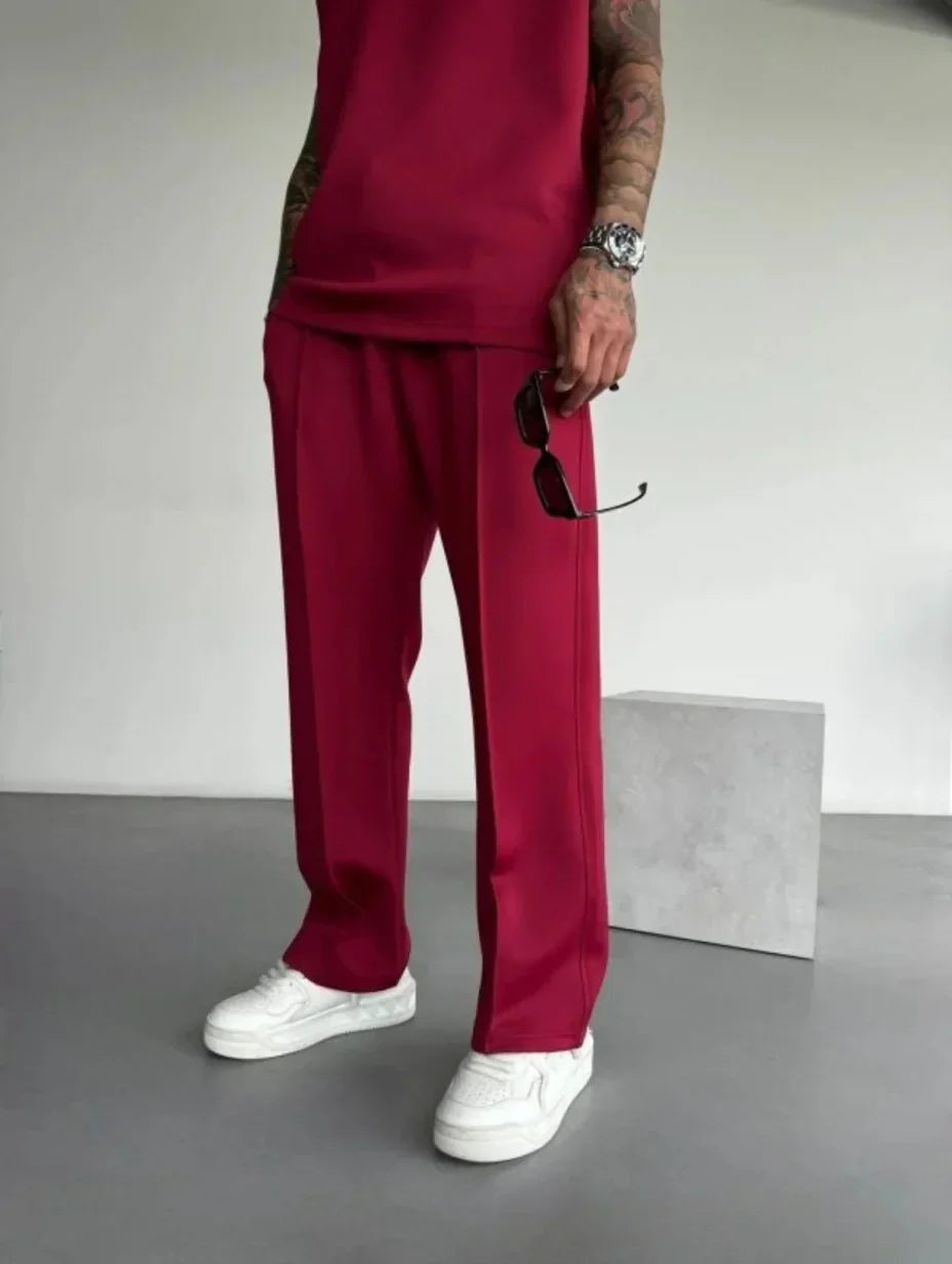 Men's Lounge Set with Sleeveless Top and Tailored Pants