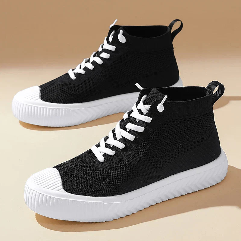 Zapatillas Hombre High Top Parte Superior de Malla Plantilla Ortopédica Cierre Sin Cordones