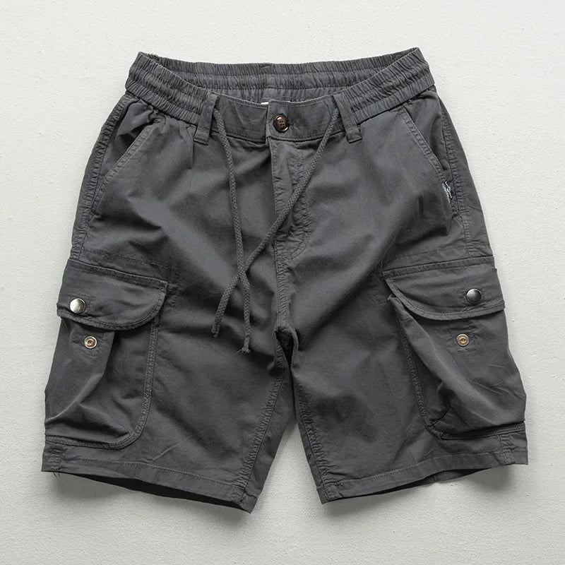 Herre cargo bermudashorts med justerbar talje, mange lommer og 15 cm skridtlængde