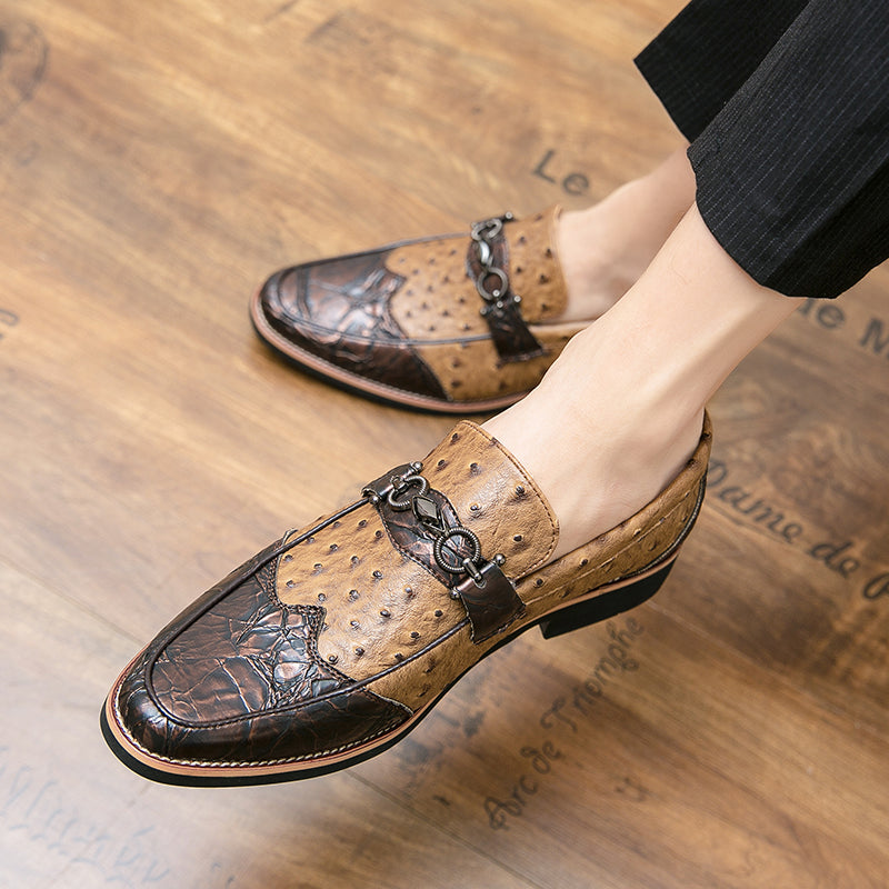 Slip-on herremokkasiner med tekstureret overdel – elegant hverdagsstil