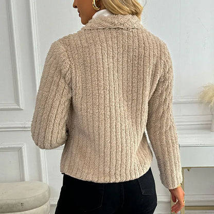 Gilet Donna Beige a Costine con Vestibilità Comoda – Stile Essenziale
