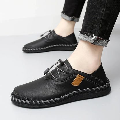 Men's Elegant Shoes with Hand Stitching and Adjustable Laces