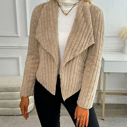 Gilet Donna Beige a Costine con Vestibilità Comoda – Stile Essenziale