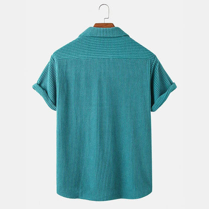 Camisa de hombre de pana con mangas largas y botones – estilo de pana