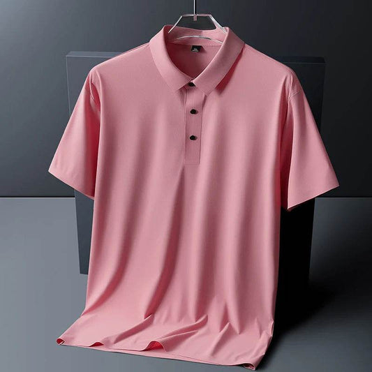 Men's Polo Shirt with Wrinkle-Resistant Stretch Fabric and Breathable Material
