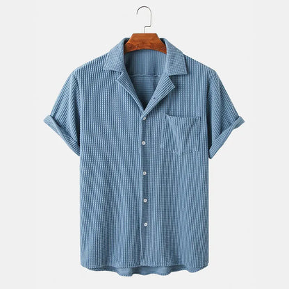 Camisa de hombre de pana con mangas largas y botones – estilo de pana