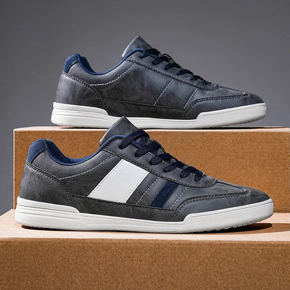 Men's Low Sneakers with Layered Inserts and Two-Tone Design