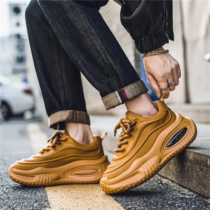 Sneakers Uomo Mesh Retrò con Suola Spessa – Stile Urbano Quotidiano