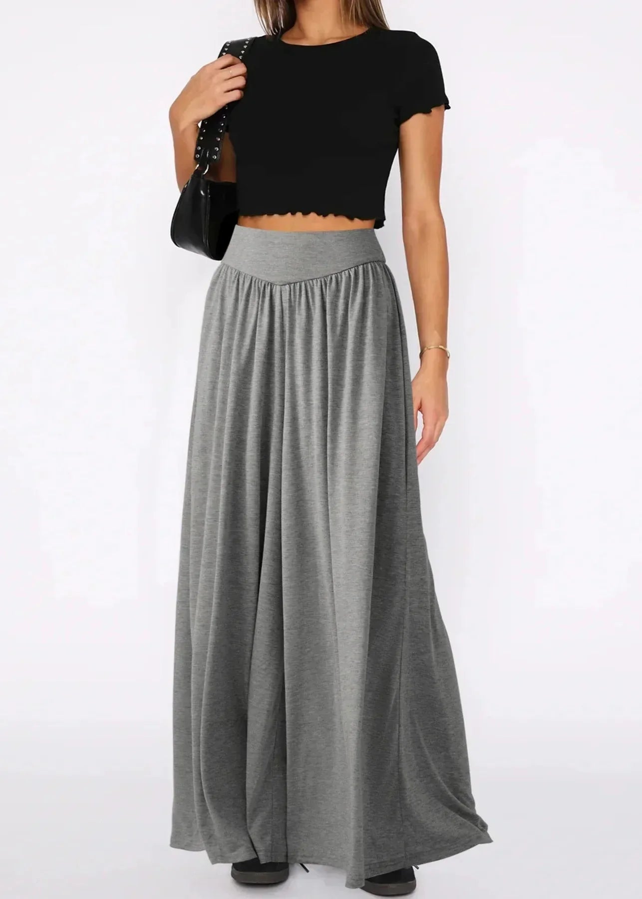 Pantaloni Donna Leggeri a Gamba Larga con Vita Elasticizzata – Stile Casual Estivo