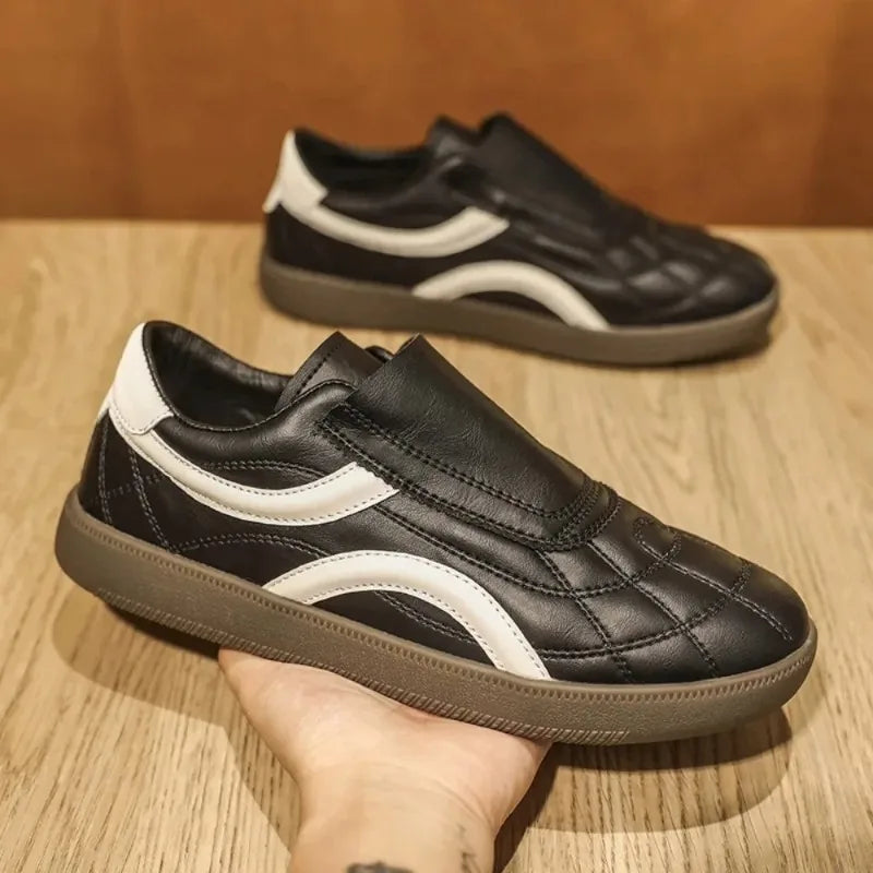 Sneakers Uomo con Lacci Effetto Pelle – Scarpe Casual per l'Uso Quotidiano