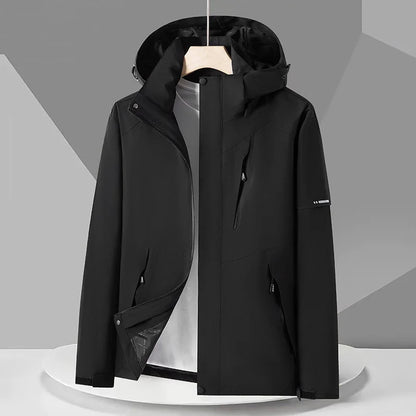 Giacca Tecnica Uomo Antivento Impermeabile con Cappuccio e Tasche con Zip – Stile Outdoor