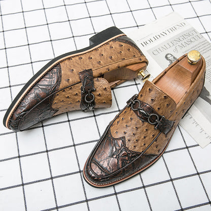 Slip-on herremokkasiner med tekstureret overdel – elegant hverdagsstil
