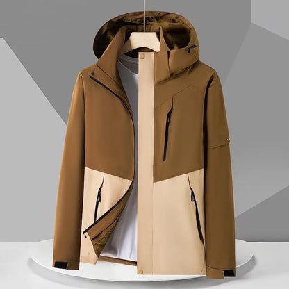 Giacca Tecnica Uomo Antivento Impermeabile con Cappuccio e Tasche con Zip – Stile Outdoor