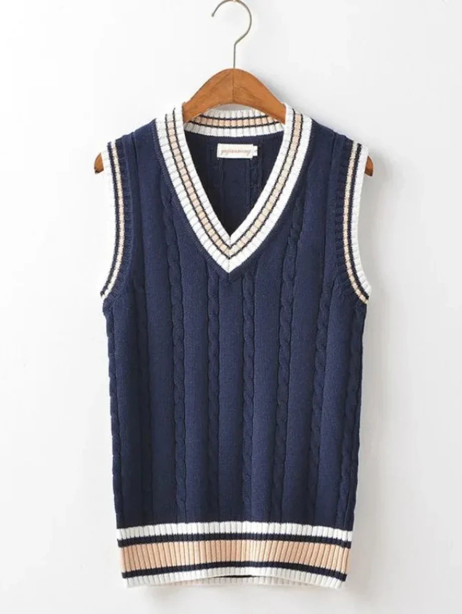 Herrevest uden ærmer med V-hals og pullover-design – Maglia-stil