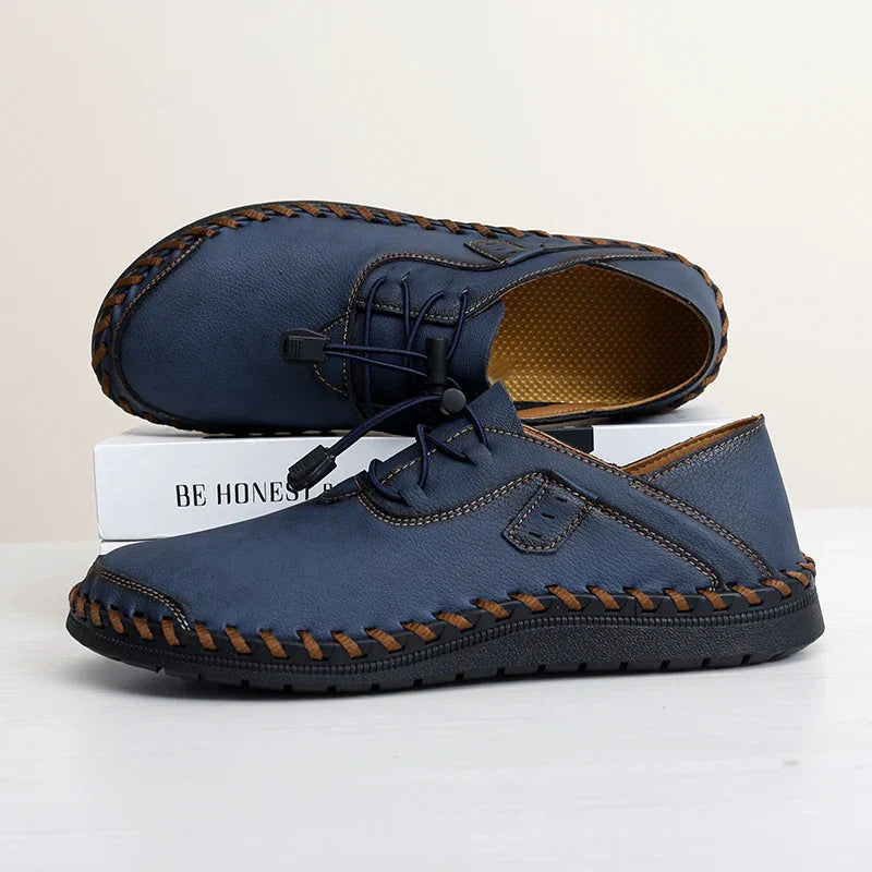 Men's Elegant Shoes with Hand Stitching and Adjustable Laces
