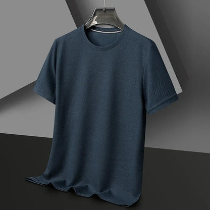 Herre T-shirt med Rund Hals, Bikagemønster og Netstruktur