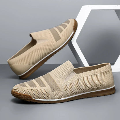 Men's Breathable Knit Loafers with Arch Support and Slip-On Design